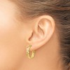Black Bow Jewelry 4.3mm 10k Yellow Gold Diamond Cut Oval Hoop Earrings, 21mm(13/16 Inch) - 3 of 4