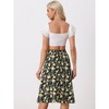 INSPIRE CHIC Women's Print Floral Peasant Elastic Waist A-Line Midi Skirts - 4 of 4