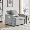 SeaCamel Three in One Sleeper Chair Sofa Bed with Storage Pockets Convertible Folding Ottoman Bed, Adjustable for Small Spaces - 3 of 4