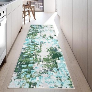 Non-Slip Washable Vintage Rug - Low Pile Throw Carpet for Living Room, Entrance, Laundry & Indoor Use - 1 of 4