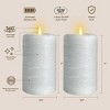 LumiPur 2 pk 3.5"x7" Signature Natural Glow Flameless Wax Pillar LED Candles Gray Fog - 4 of 4