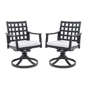 Sapphtopaz Patio Dining Chairs Set of 2 Classic Swivel Outdoor Dining Chairs with Aluminum Frame for Garden, Patio - 1 of 4