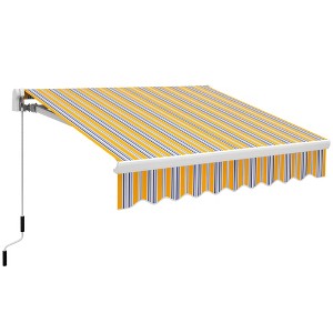 Outsunny Manual Retractable Awning Sun Shade Shelter for Patio Deck Yard with UV Protection and Easy Crank Opening - 1 of 4