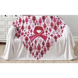 Noble House Warm and Snugly Breast Cancer Awareness 50"x70" Throw Blanket - Pinktober - 1 of 4