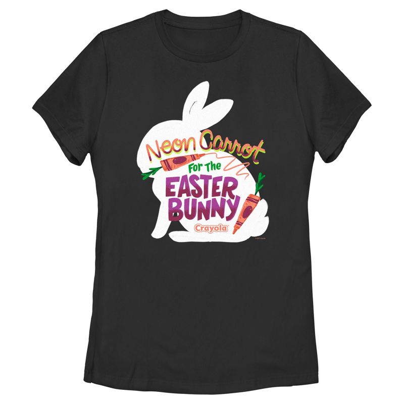Women's Crayola Neon Carrot For The Easter Bunny T-Shirt, 1 of 5