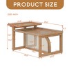 Modern 2 Piece Nesting Rattan Wood+ MDF Coffee Table Set - Leovsnove - 3 of 4