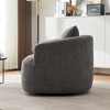 38.2" Swivel Accent Chair pholstered Barrel Sofa with 360° Swivel a Throw Pillow for Living Room, Bedroom-- Frevyn - 3 of 4