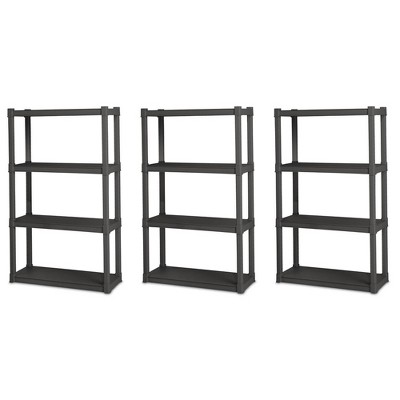 Sterilite 4 Shelf Cabinet, Heavy Duty And Easy To Assemble Plastic Storage  Unit, Organize Bins In The Garage, Basement, Attic, Mudroom, Gray, 1-pack :  Target