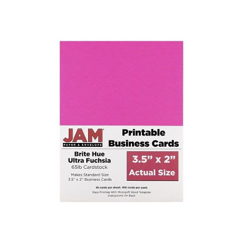 Jam Paper Colored 65lb Cardstock, 8.5 x 11 Coverstock, Fuchsia, 50 Sheets/Pack, Pink