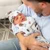 Sweet Jojo Designs Boy Baby Cocoon and Beanie Hat Swaddle Wrap Construction Truck Red Blue and Grey 2pc - 3 of 4