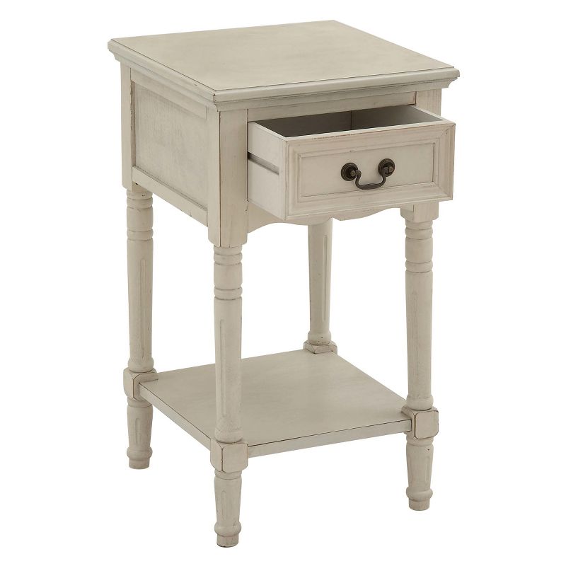 Traditional Wood Accent Table Ivory - Olivia & May, 4 of 17