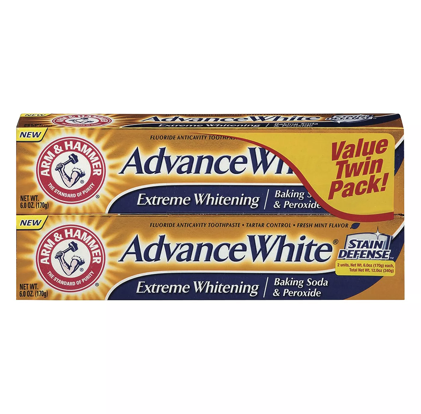 dvance White Extreme Whitening Baking Soda & Peroxide Toothpaste - 12oz/2pk