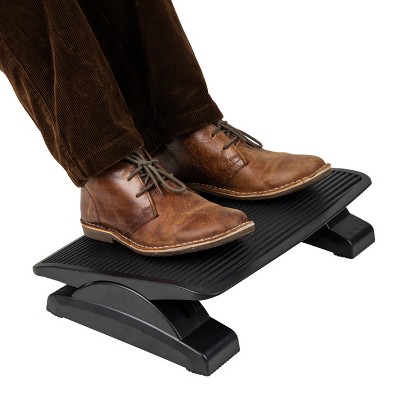 Mind Reader Foot Rest, Under Desk at Work, Ergonomic, Height Adjustable, Office, Plastic, 17.5"L x 13.5"W x 3.5"H, Black