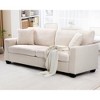Whizmax Lambswool Sofa Couch, 83 in Pile Fleece Loveseat Comfy Couches with Removable Back and Seat Cushions, 3 Seater Fluffy Couch, Beige - 2 of 4