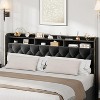 Velvet Bed Frame with 4 Storage Drawers, Upholstered Queen Platform with Tufted Headboard and Nailhead Trim Design - 4 of 4