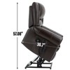 Black Genuine Leather Power Lift Recliner Chair Heat Massage Dual Motor Infinite Position Up to 350 LBS - 4 of 4