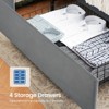 Platform Bed Frame with Headboard and 4 Storage Drawers, Heavy-Duty Metal Supports, No Box Spring Required, No Noise, Easy to Assemble - 4 of 4