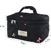 Generic Makeup Bag, Quilted Bow Cosmetic Bag, Large Travel Aesthetic Make up Bag - 2 of 4