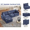 Lycvki 113" Modular L Shaped Sectional Sofa with Storage Ottoman and 2 Pillows - 3 of 4