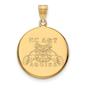 Black Bow Jewelry 14k Yellow Gold Plated Sterling Silver North Carolina A&T State Aggies NCAA Large Pendant - 1 of 3