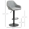 Grey PU leather adjustable bar stools set of 2, swivel bar stool with footrest and backrest - 2 of 4