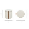 GDFStudio Lunaria Modern Round Upholstered Storage Ottoman - 3 of 4