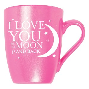 Elanze Designs Love You To The Moon And Back Princess Pink 10 ounce New Bone China Coffee Cup Mug - 1 of 4