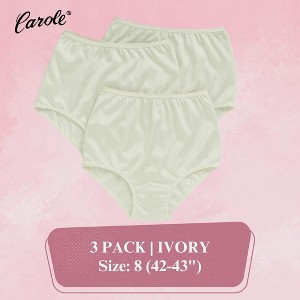 Carole Women's 100% Nylon Classic Full Cut Fit High Rise Panties -3 Pack - 1 of 4