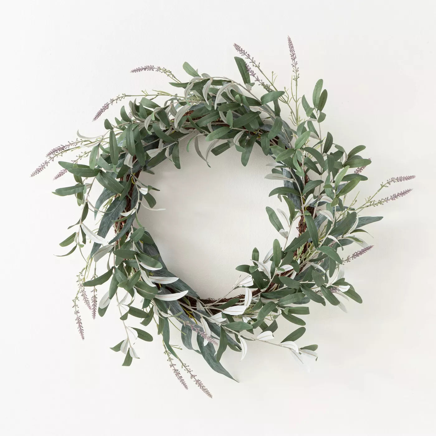 26" Artificial Olive/Eucalyptus Leaf with Lavender Wreath - Threshold™ designed with Studio McGee - image 1 of 5