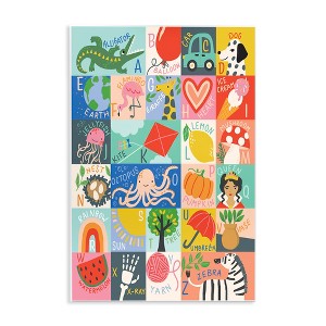 Stupell Industries Patchwork Style Alphabet Playful Kid's ABC Letters, 15" x 10" - 1 of 4