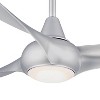 52" Minka Aire Modern 3 Blade Indoor Ceiling Fan with LED Light Remote Control Silver for Living Room Kitchen Bedroom Family House - 3 of 4