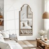 PexFix 24 in. W x 59 in. H Vintage Arched Iron Framed Decorative Wall Mirror in Bronze - 4 of 4