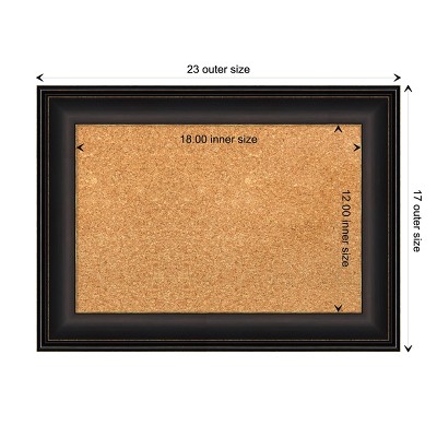 Natural Cork Bulletin Board with Oil Rubbed Bronze Frame