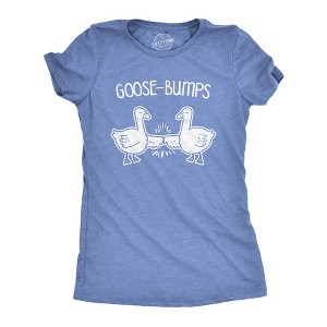 Womens Goose Bumps T Shirt Funny Knuckles Bird Fist Bump Graphic Novelty Tee - Crazy Dog Women's T Shirt - 1 of 4