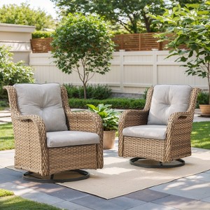 Gymojoy Outdoor Swivel Patio Chairs All-Weather Patio Swivel Glider Chairs Set of 2 - 1 of 4