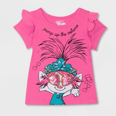Toddler Girls Short Sleeve Trolls Poppy T Shirt Pink Target