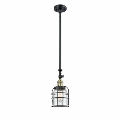Bell Cage - 1 Light Stem Hung Tiltable Mini Pendant In Traditional Style-13 Inches Tall and 6 Inches Wide