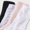 Girls' 4pk Cable Knit Bow Crew Socks - Cat & Jack™ Black/Pink/Gray - 3 of 3