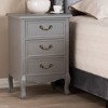 3 Drawer Capucine Finished Wood Nightstand Gray - Baxton Studio - 3 of 4