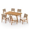Christopher Knight Home Cornelius 7 Piece Patio Rustic Acacia Wood Dining Set with Wicker Woven Chair - 2 of 4