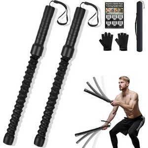 Portable Cordless Battle Ropes with Gloves, Muscle Trainer for Home Cardio Workouts, Men & Women - 1 of 4