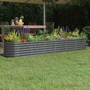 Garden Raised Bed Anthracite Powder-coated steel Large Durable vidaXL - 1 of 4