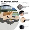 Patio Furniture Sets 6 Pieces, PE Rattan Daybed with Retractable Canopy& Adjustable Backrest Outdoor Sectional Furniture with Glass Coffee Table - 4 of 4