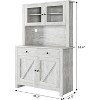 Kitchen Pantry Cabinet with Microwave Stand, Freestanding Hutch Cabinet with Buffet Cupboard, For Kitchen, Dining Room - 2 of 4