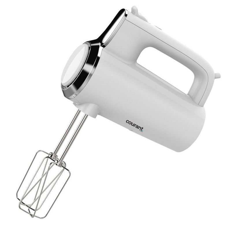 250W 5-Speed Hand Mixer with 2-Speed Hand Blender and measuring Cup- White, 2 of 6