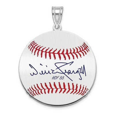 Black Bow Jewelry Sterling Silver Willie Stargell Signature MD Enamel Baseball Pendant