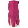 Allegra K Women's Round Toe Side Zip Low Platform Chunky Heel Ankle Booties - 3 of 4
