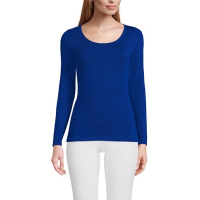 Lands' End Women's Long Sleeve Lightweight Jersey Scoop Neck T-Shirt
