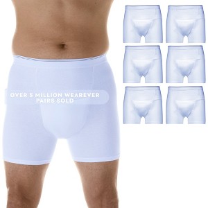 6-Pack Wearever Men’s Incontinence H-Fly Boxer Brief Maximum Absorbency - 1 of 4