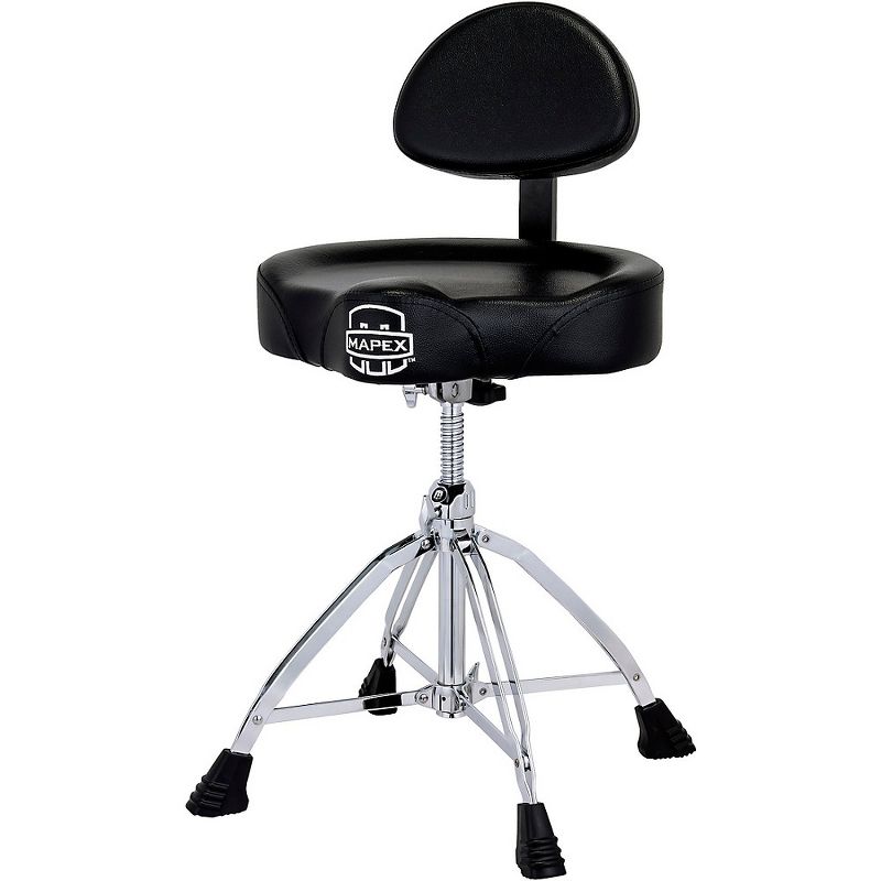 Mapex Saddle Top Drum Throne With Backrest and Double-Braced Quad Legs, 1 of 2